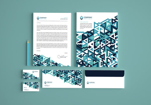 Stationery Branding Kit with Geometric Pattern 1