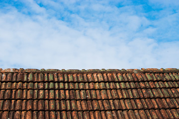 Alt german roof covered with Bitumin tiles.