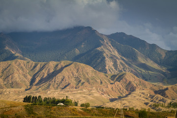 Tian Shan mountains near Issy Kul Lake in Kyrgyzstan