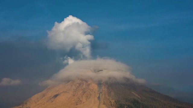 Smoke coming from Sinabung Volcano in Indonesia