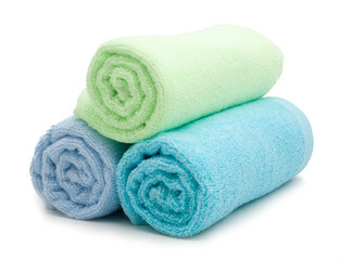 Obraz na płótnie Canvas pile of rainbow colored towels