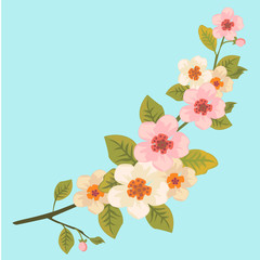 cherry branch vector illustration
