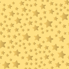 Shiny stars style seamless pattern pentagonal gold award abstract design doodle night artistic background vector illustration.