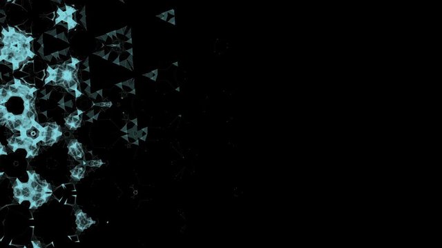 synthesis of mathematics and nature. cinematographic background. seamless loop.
