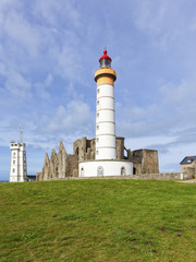 Lighthouse, semaphore and Abbey ruins at Pointe de Saint-Mathieu, Brittany © eyewave