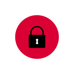 round icon with a padlock.