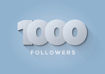 Acknowledgment 1000 Followers - obrazy, fototapety, plakaty