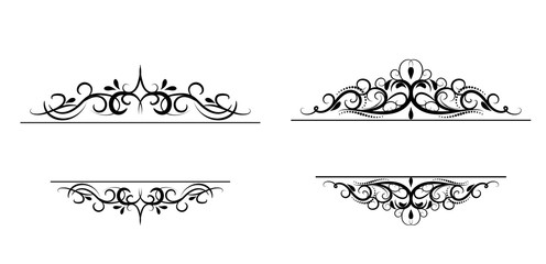 Vintage vector swirl frame set