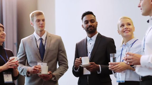 happy business team at international conference