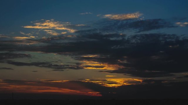 Colorful clouds at sunset time lapse