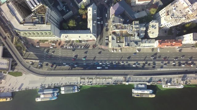 Podol, Kiev, Ukraine, aerial view, raw, 4K