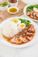 Stewed pork leg with rice