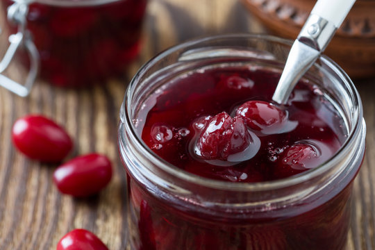 Dogwood jam and ripe cornel berries