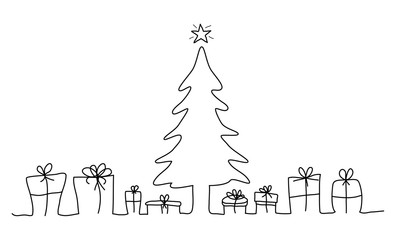 Obraz na płótnie Canvas Weihnachtsbaum mit Geschenken