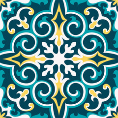 Oriental traditional ornament,Mediterranean seamless pattern, tile design, vector illustration.