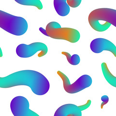 Vector realistic isolated seamless pattern of abstract fluid liquid lava lamp shapes for decoration and covering on the white background.