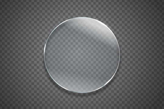 Vector isolated realistic glass circle on the transparent background for decoration and covering.