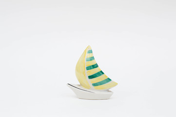 Colorful porcelain sailboat