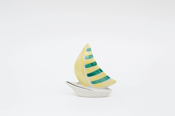 Colorful porcelain sailboat
