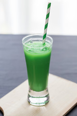 ice green tea on wooden background
