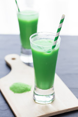 ice green tea on wooden background