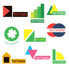 A set of logos for the company