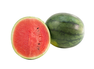 Watermelon isolated on white background, selective focus and clipping path