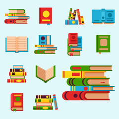 Colorful book vector illustration learn literature study opened and closed education knowledge document textbook