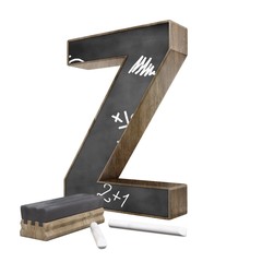 "Z" letter shaped chalkboard, 3d rendering