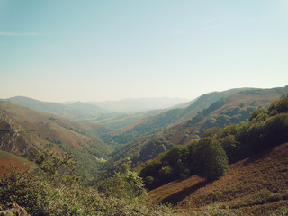 Izpegi Pass in Pyrenees Spain France Border in Autumn