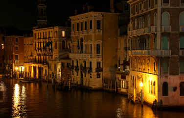 houses with reflection on the Grand canal of VENICE in Italy by