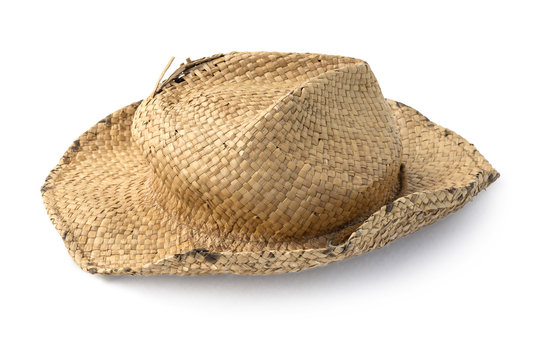 straw hat old isolated
