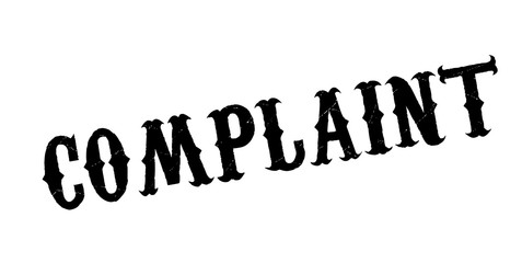 Complaint rubber stamp. Grunge design with dust scratches. Effects can be easily removed for a clean, crisp look. Color is easily changed.
