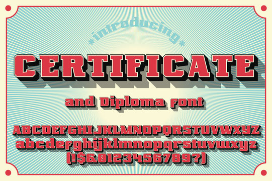 Sertificate and diploma font