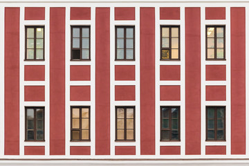 Fototapeta na wymiar Windows in a row on facade of office building