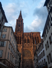 Strasbourg Cathedral or the Cathedral of Our Lady of Strasbourg, also known as Strasbourg Minster, is a Roman Catholic cathedral in Strasbourg, Alsace, France. September 2017