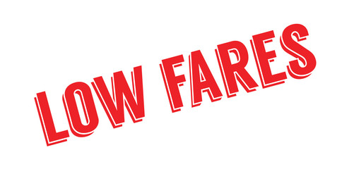 Low Fares rubber stamp. Grunge design with dust scratches. Effects can be easily removed for a clean, crisp look. Color is easily changed.