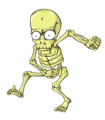 Skeleton Character vector. Monster in Halloween night