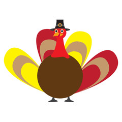 Isolated turkey icon on a white background, Vector illustration