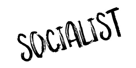 Socialist rubber stamp. Grunge design with dust scratches. Effects can be easily removed for a clean, crisp look. Color is easily changed.