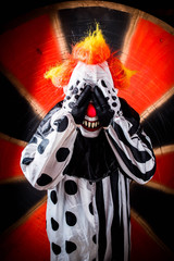 horror scary killer circus clown. Halloween nightmare