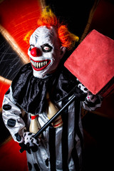 horror scary killer circus clown. Halloween nightmare