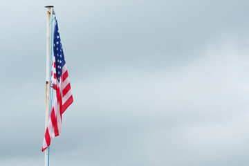 The American flag on a flagpole