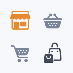 Supermarket - Carbon Icons. A set of 4 professional, pixel-aligned icons designed on a 32 x 32 pixel grid.