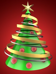 3d light green Christmas tree