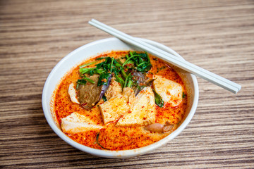 Popular Singapore Cuisine Laksa Yong Tau Foo