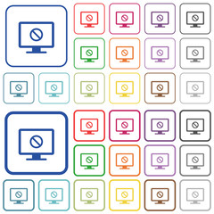 Disabled display outlined flat color icons