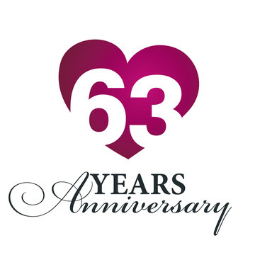 63 years anniversary white background