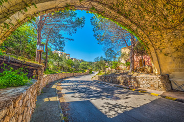 Winding road in Porto Cervo