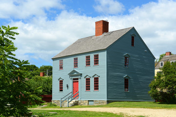 Fototapeta na wymiar Wheelwright House was built in 1780 at Strawbery Banke Museum in Portsmouth, New Hampshire, USA.